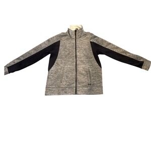 Under Armour Womens Gray Space Dye Full Zip Mock Neck Track Jacket 1248660 LG